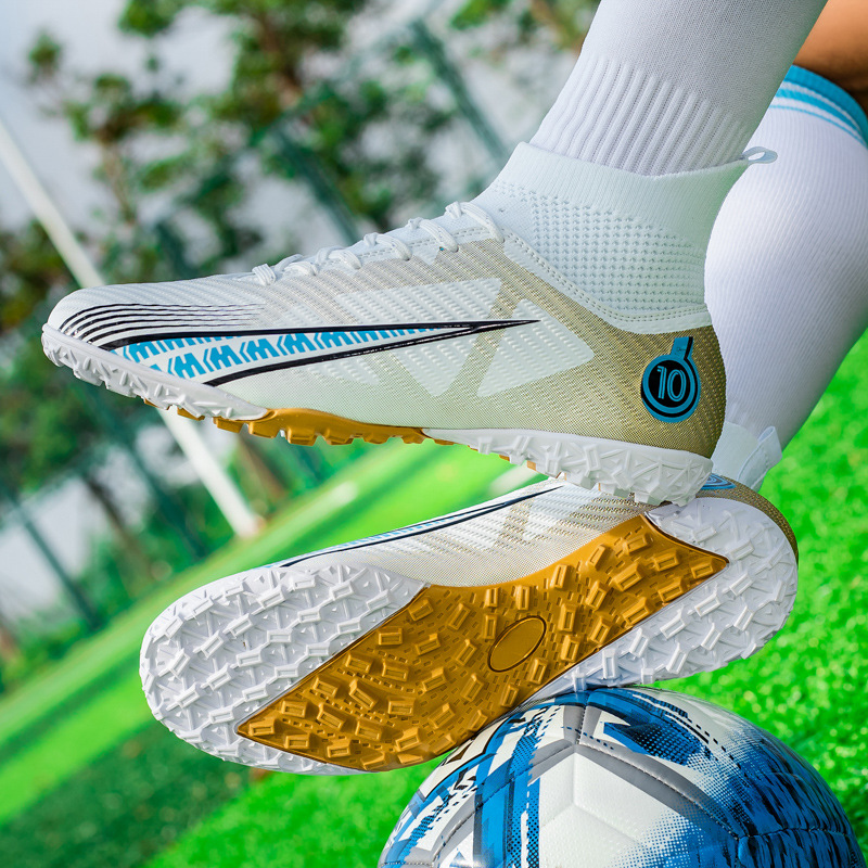 Cross-border foreign trade football shoes men's broken nail Primary School students teenagers Mandarin duck couple artificial grass long nail training wholesale