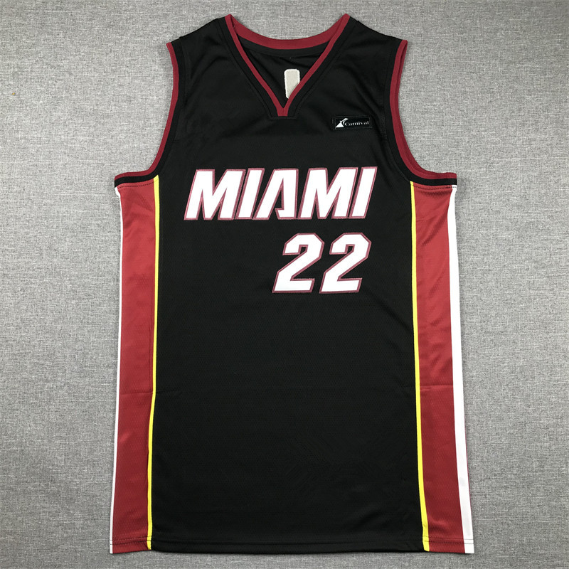 Heat #22 regular Black Butler Embroidered Basketball Jersey Heat regular Black Butler