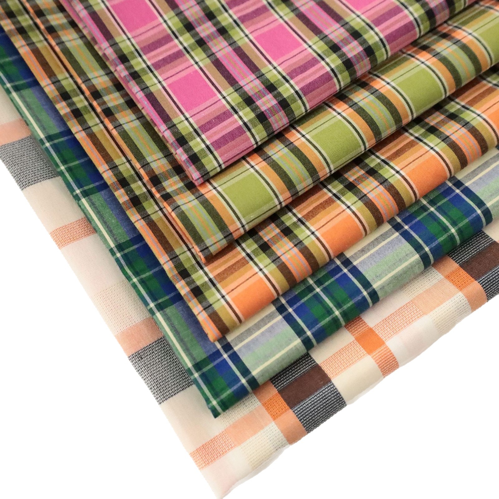 Picture of Cotton Spot Yarn-Dyed Plaid Shirt Dress Men's Women's Children's Clothing Plaid Fabric
