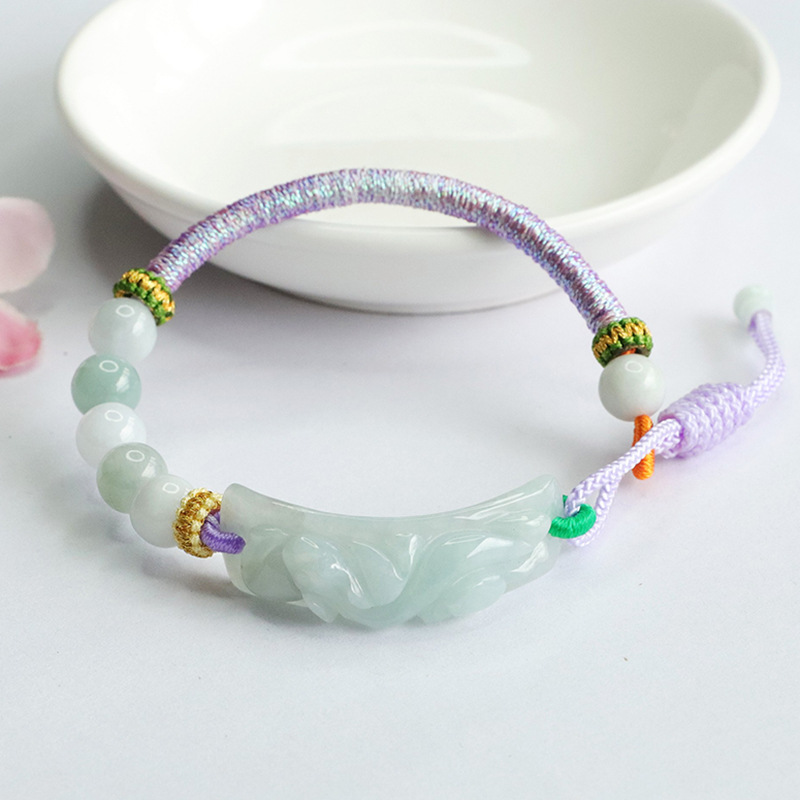 Xinyu Natural Myanmar A Jade Pixiu Hand Brand Jade Woven Bracelet Wholesale FC4061503