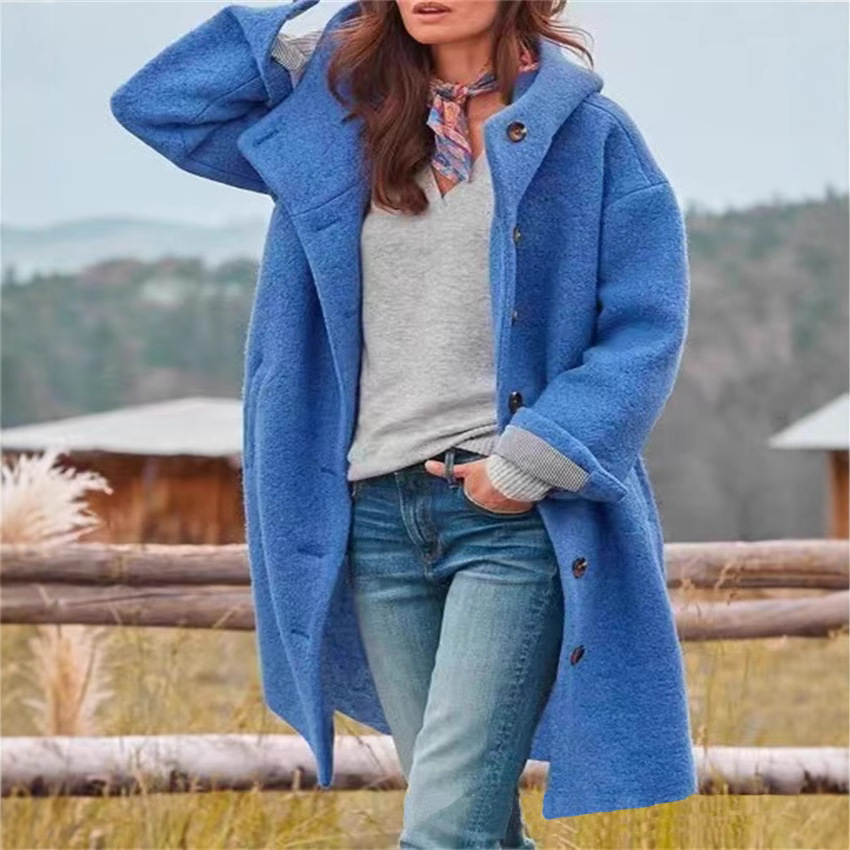 Picture of 2023 Amazon AliExpress women's trench coat American woolen coat autumn and winter New in stock cross-border wholesale Ebay