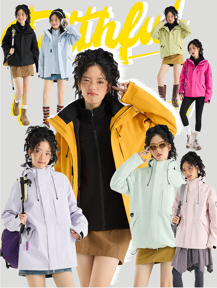 Jackets for Women and Men, Outdoor Windproof and Waterproof Three-In-One Water-Repellent Casual Small Jackets, Lightweight