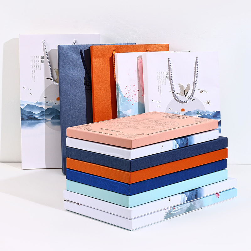 Picture of Factory in stock straight hair cover national style fan box antique crane element handbag hand gift box packaging box