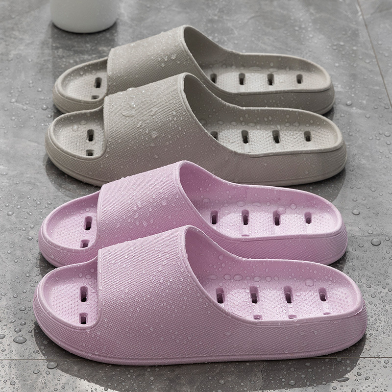 Non-slip Bathroom Bath Slippers Hollow-out Home Quiet Hotel Leakage Slippers Women's Summer Drying Slippers