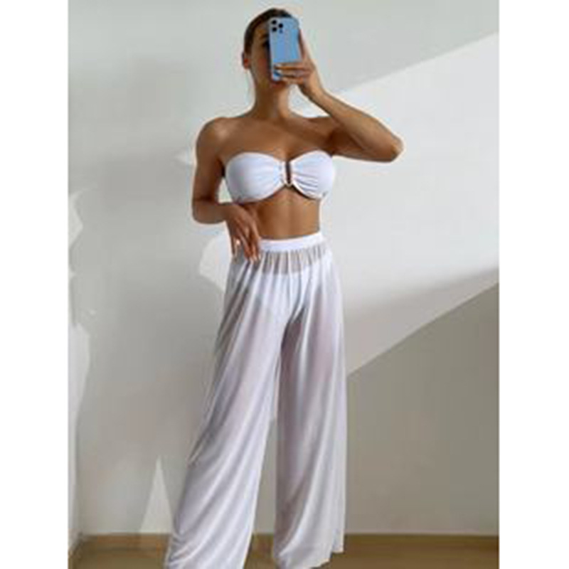 2024 New Style Split Bikini Trousers Three-Piece Swimsuit Women's Cross-Border Bikini Swimwear in Europe and America