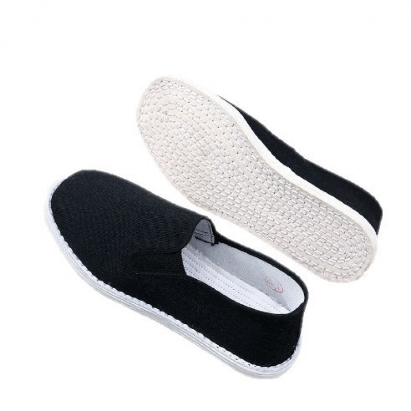 Picture of Old Beijing handmade mille-feuille cloth shoes men's bottom shoes one foot men's pure cloth sole shoes breathable and odor-proof black Hongna