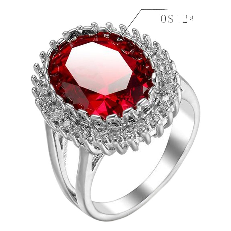 Cross-Border Amazon Rings Are Hot-Selling Party and Wedding Accessories, Oversized Oval Zircon Jewelry, Women's Pearl Geometric Trendy Jewelry