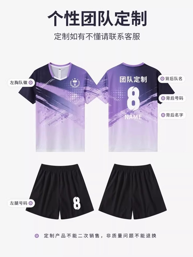 Picture of 2025 New Badminton Suit Women's Suit Quick-Drying Korean Version Men's Volleyball Table Tennis Game Training Team Suit Printing