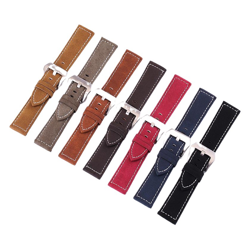 Spot supply frosted cow leather watch with high-grade handmade thick line original buckle 18-24mm