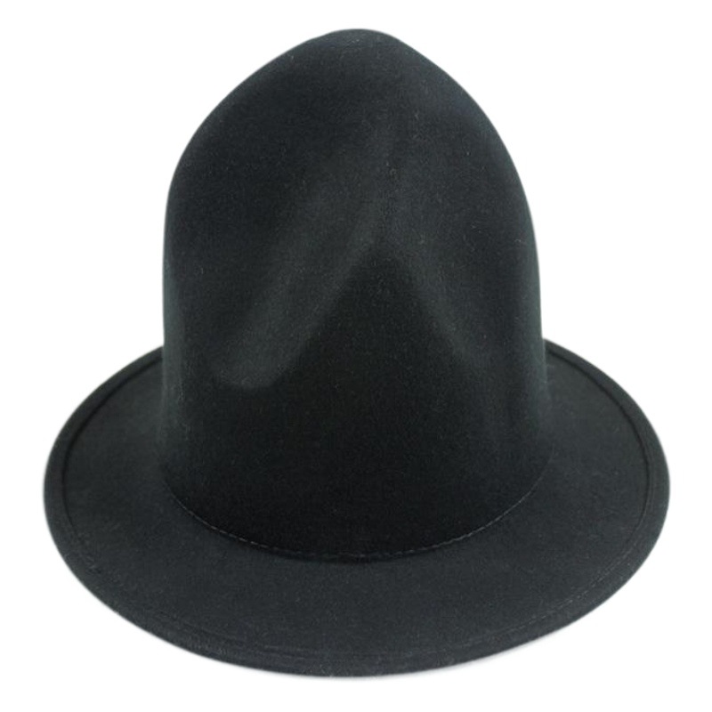 English Style Autumn and Winter Wool Top Hat Pointed Magic Hat Fashion High Top Barrel Jazz Hat Witch Hat Volcanic Rock Hat