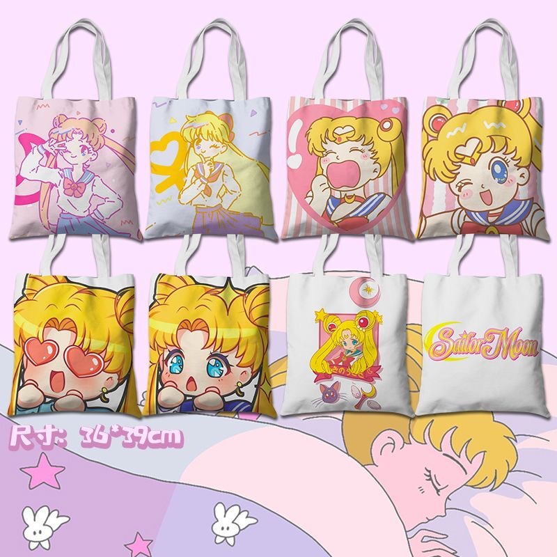 Sailor Warrior Canvas Bag Crossbody Bag Surrounding Animation HD Photo Double-sided Shoulder Bag Shopping Bag