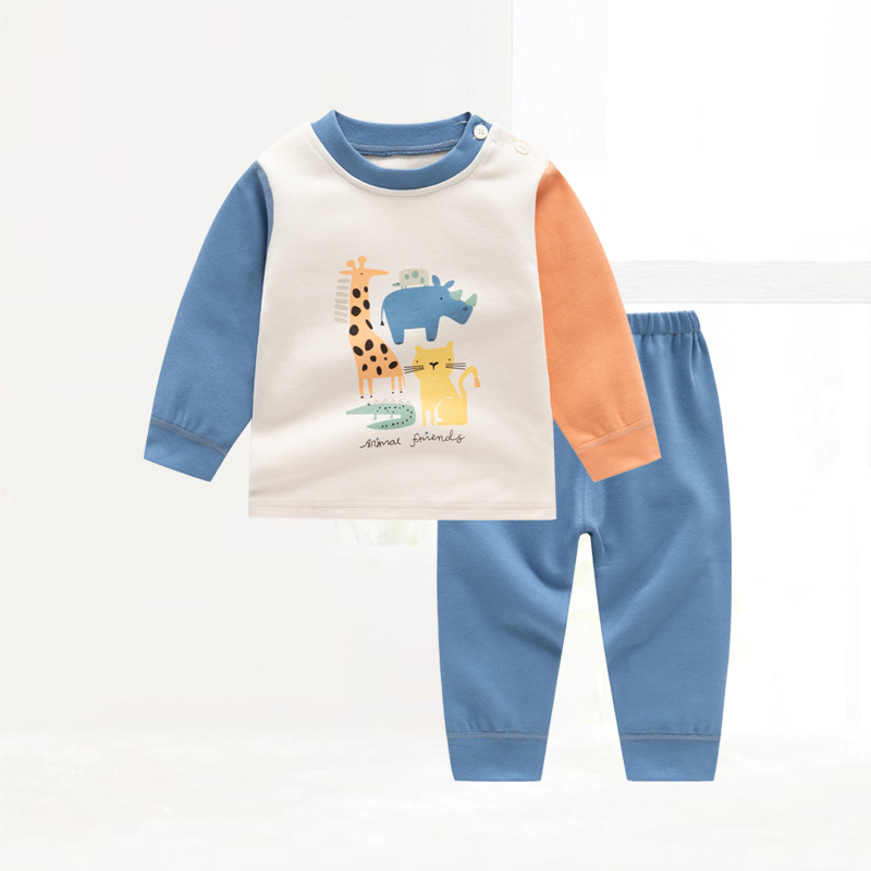 Picture of Children's autumn and winter Shu velvet Korean style clothing autumn clothes long pants boneless baby underwear home suit two pieces in stock