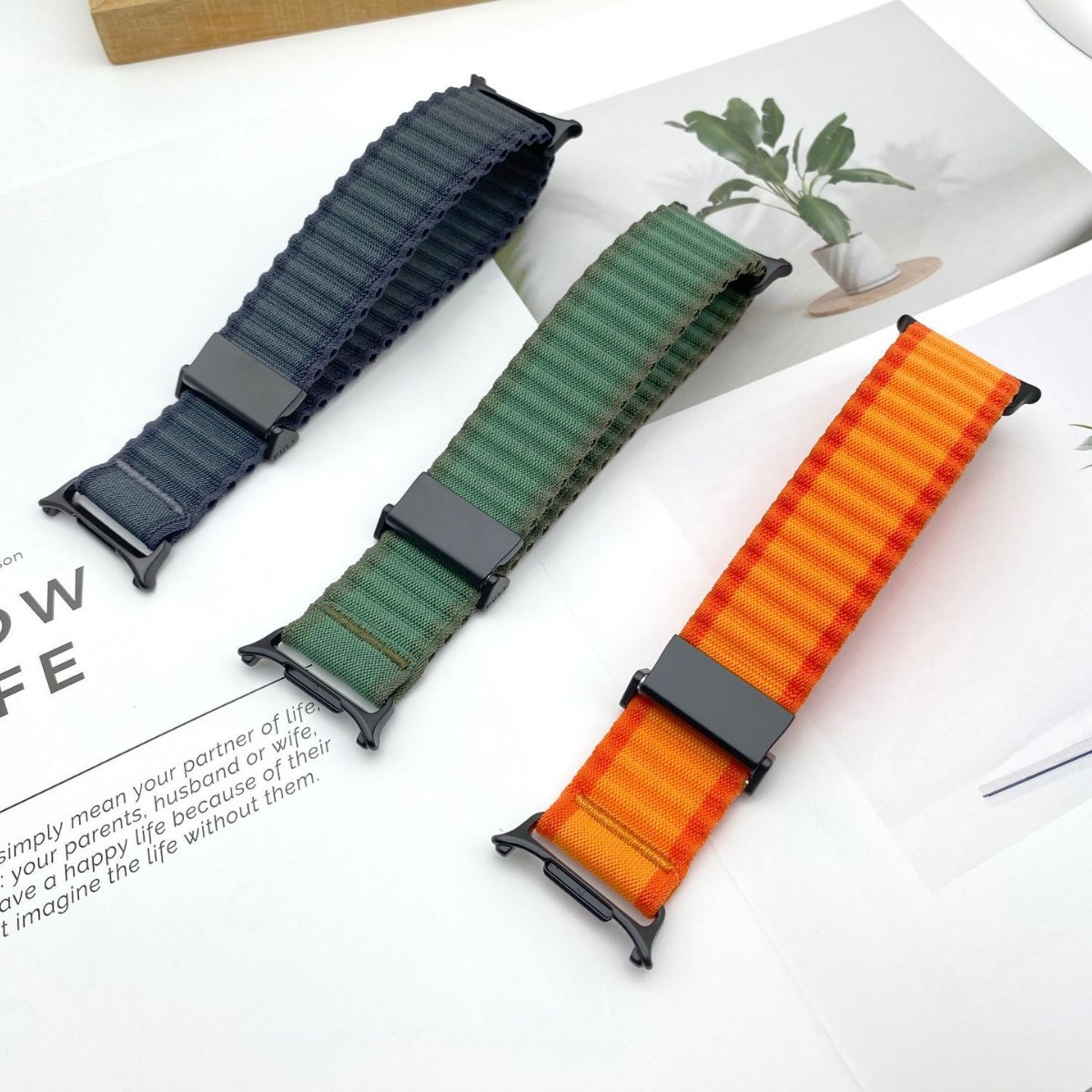 Picture of Suitable for Samsung Watch7/8Ultra Watch Strap Galaxy 47mm Wide Corrugated Sports Off-Road Nylon Strap