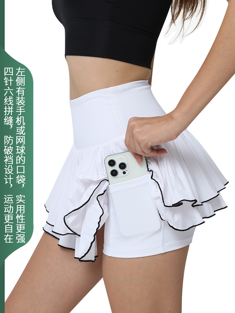 Picture of Quick-drying sunscreen pleated skirt running fitness yoga badminton tennis skirt outdoor golf short sports skirt women