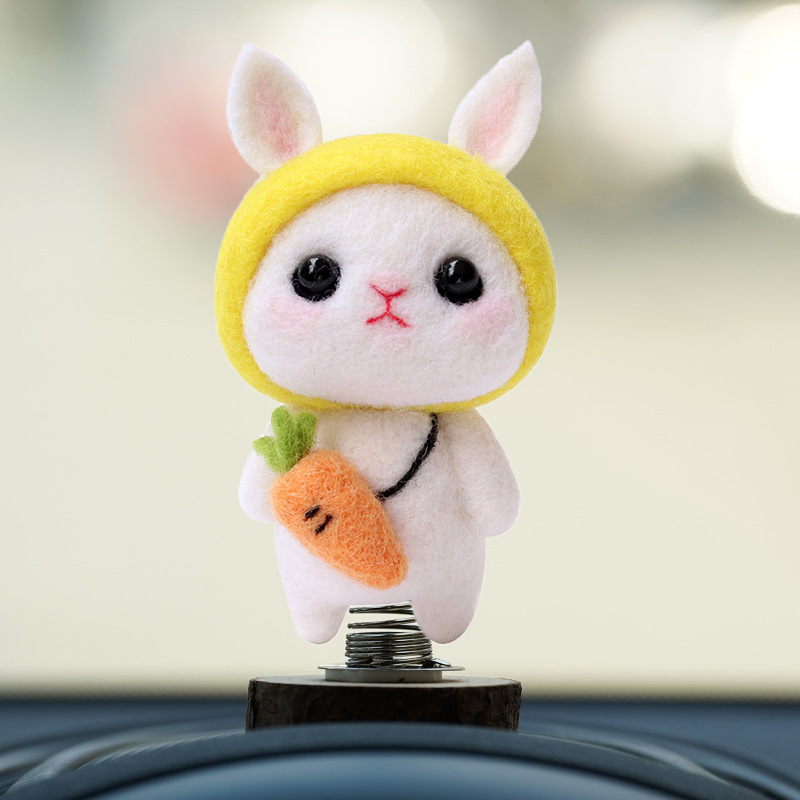 Picture of Little White Rabbit adult handmade diy creative gift hands-on sewing homemade material package wool felt pokes
