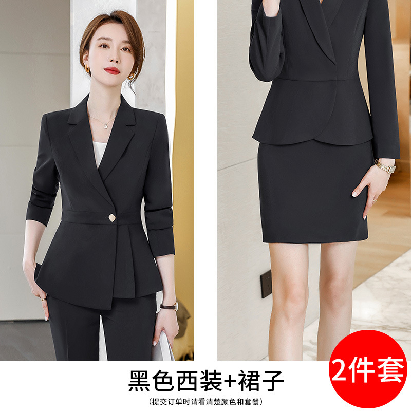 Picture of Grey Professional Suit Female Dress Hotel Manager Interview Civil Servant Work Clothes Suit Jacket Female Spring and Autumn