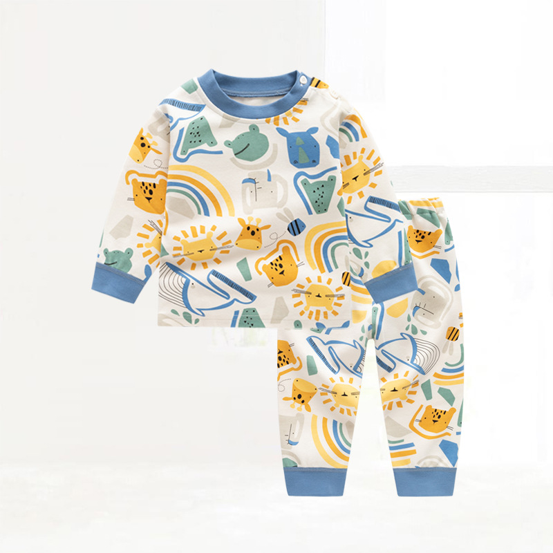 Picture of Children's autumn and winter Shu velvet Korean style clothing autumn clothes long pants boneless baby underwear home suit two pieces in stock