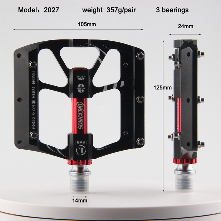 New bicycle pedal 4.6 mountain bike 3 bearing Peilin pedal board wide axis can be fixed logo