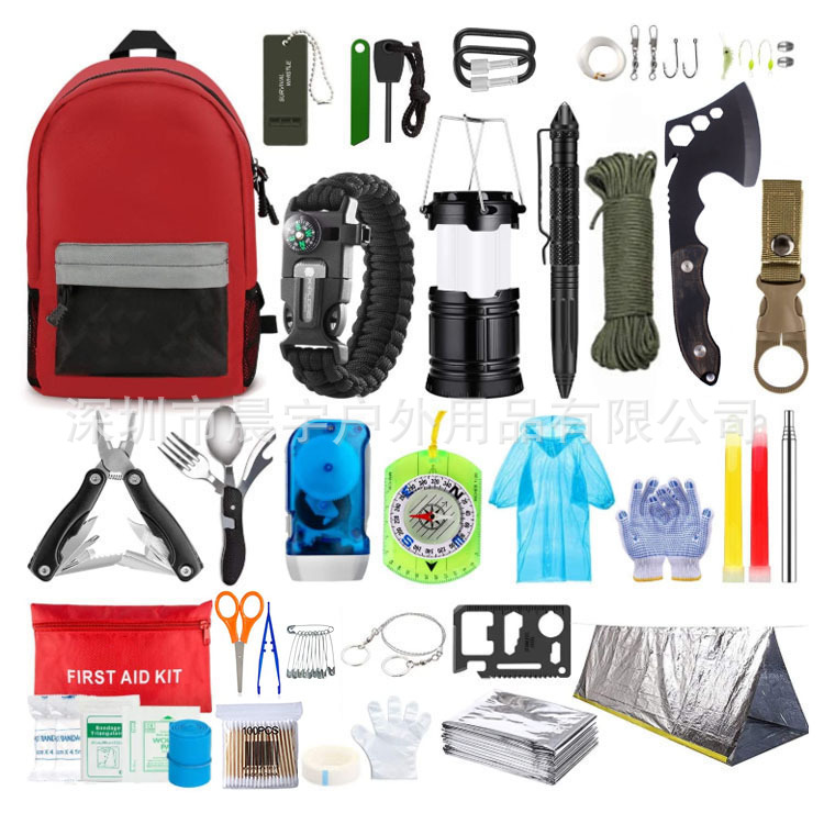 Picture of camping supplies outdoor equipment mountaineering backpack foreign trade outdoor survival mountaineering camping multi-function emergency kit