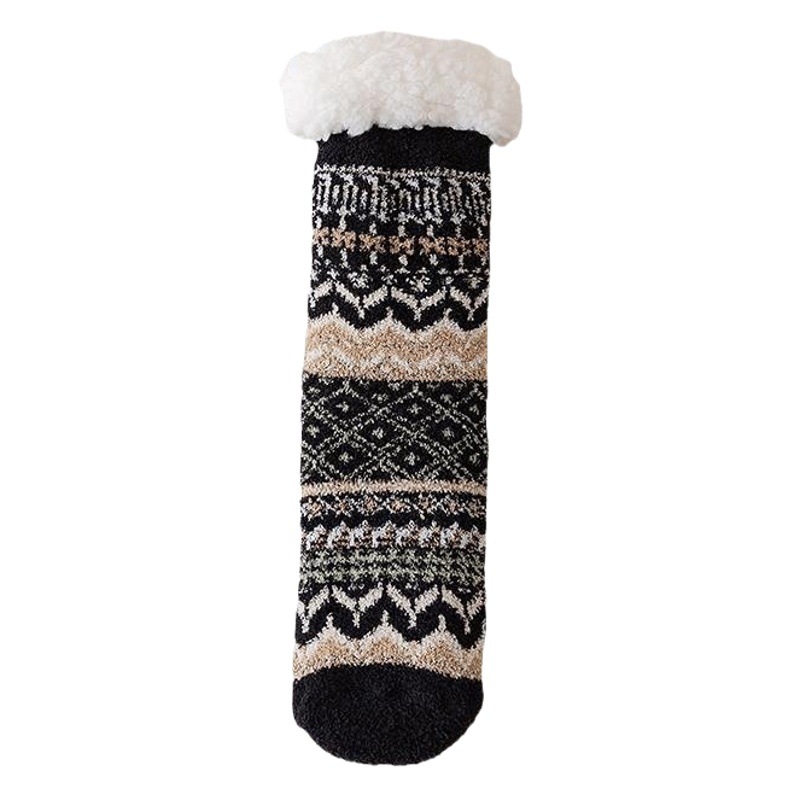 Lamb velvet floor socks children's autumn and winter velvet padded warm coral velvet home long tube moon sleep stockings