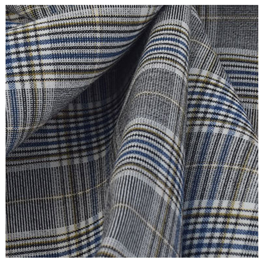 Polyester Viscose Yarn-dyed Stretch Cloth TR Houndstooth Women's Plaid Tight Pants Suit School Uniform Fabric