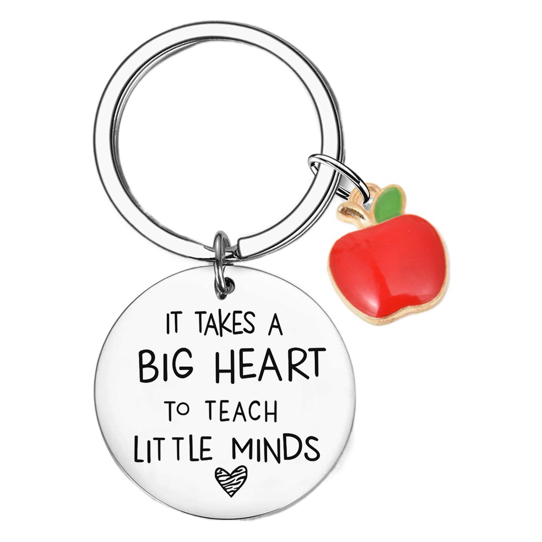 2023 New Stainless Steel Keychain Pendant Teacher's Day Gift Teacher Apple Accessories Jewelry Graduation Season