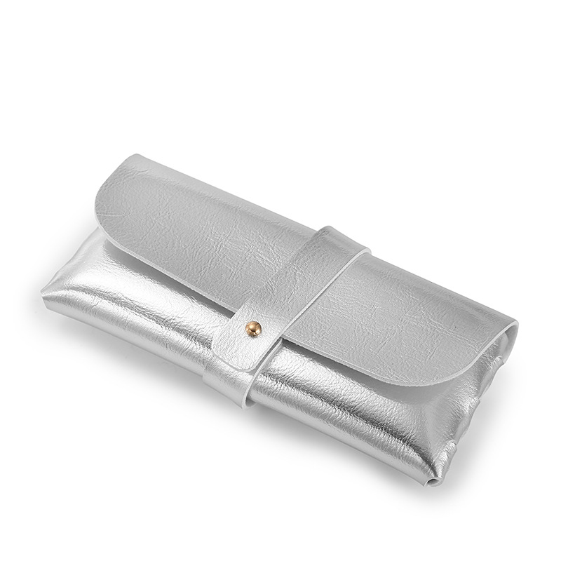 Picture of Glasses case black leather glasses case PVC nail buckle soft bag sunglasses case sunglasses case printable LOGO batch