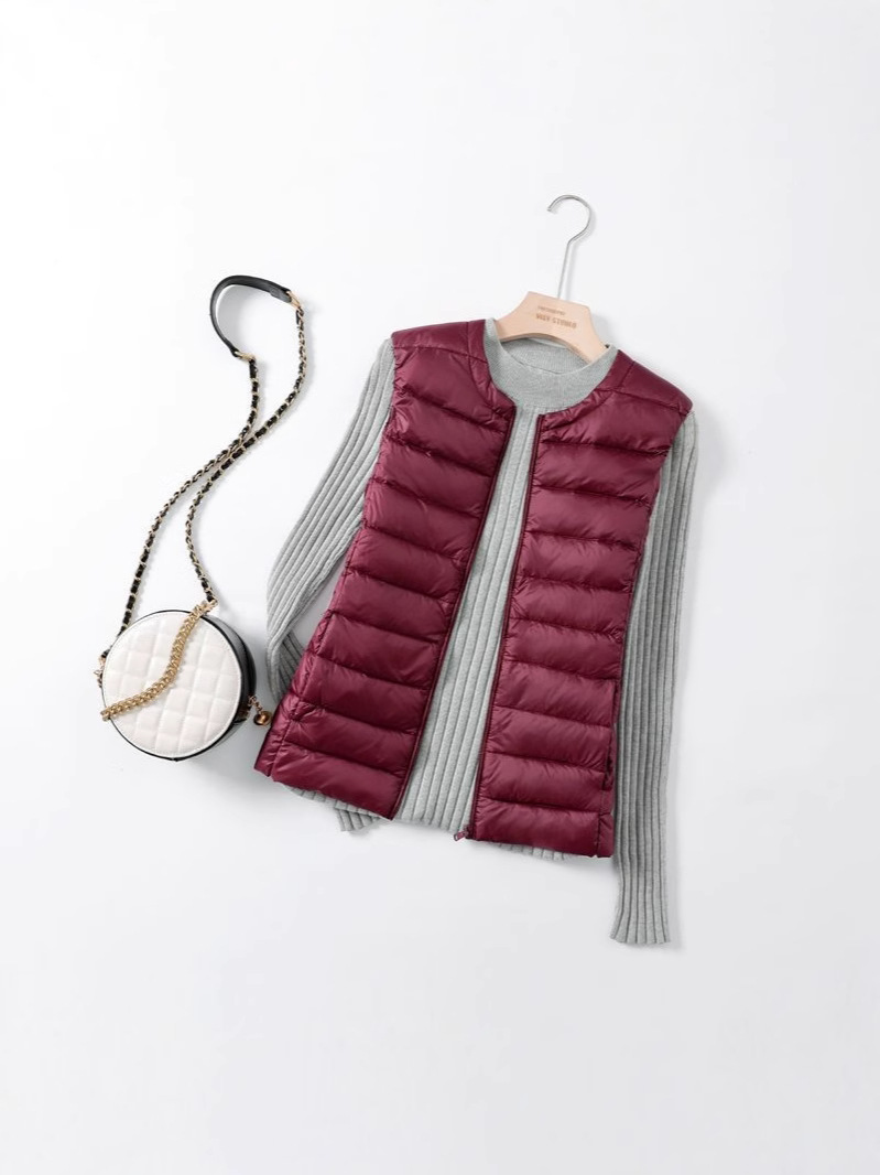 Picture of Plus Size 100kg Plus Size Plus Size Light down Jacket Collarless down Vest Women's Vest Vest Outer Wear Extra Large