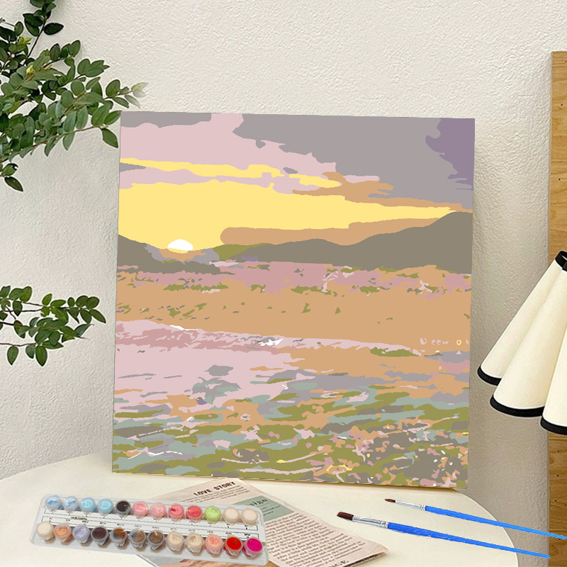 Picture of Digital oil painting landscape Dafen village hand-painted mathematical oil painting coloring painting oil painting flowers flower oil painting wholesale