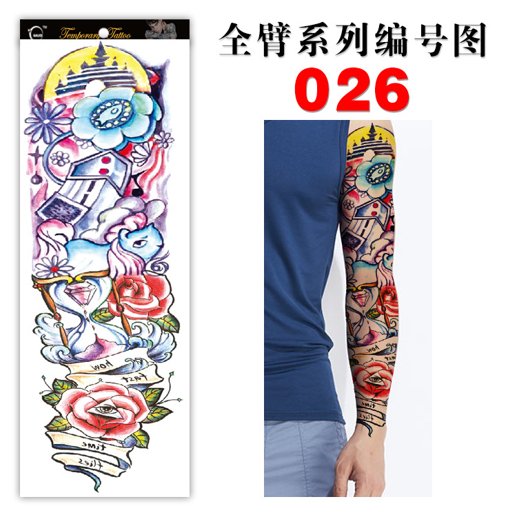 Picture of Manufacturer in Stock Wholesale Full Arm Tattoo Stickers Arm Waterproof Tattoo Stickers Popular Tattoo Decals Arm Horror Tattoo Stickers