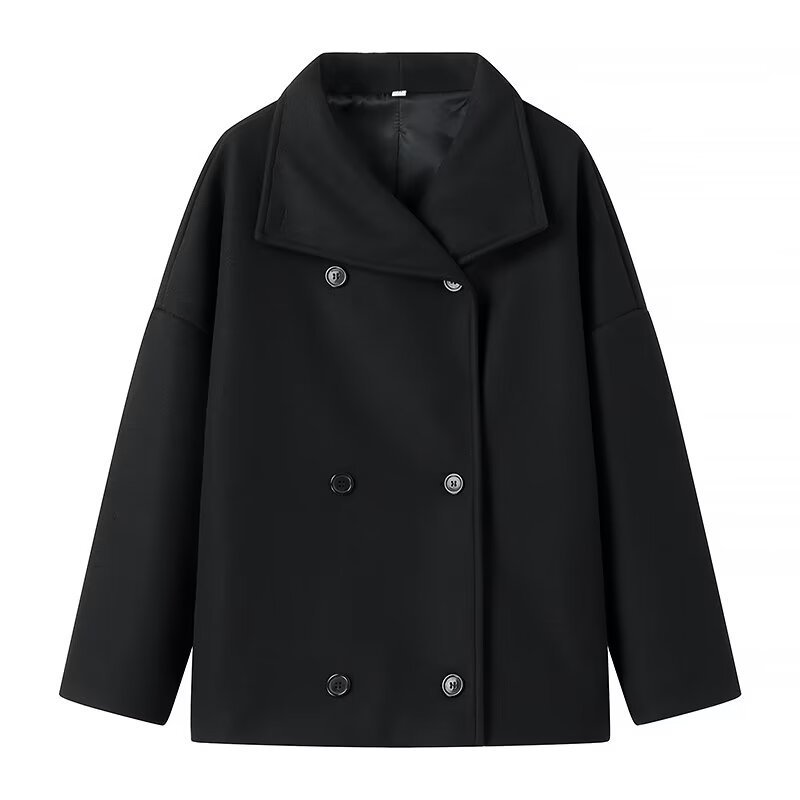 Picture of European and American AliExpress women's top 2024 spring new lapel double-breasted tweed coat women's 1783