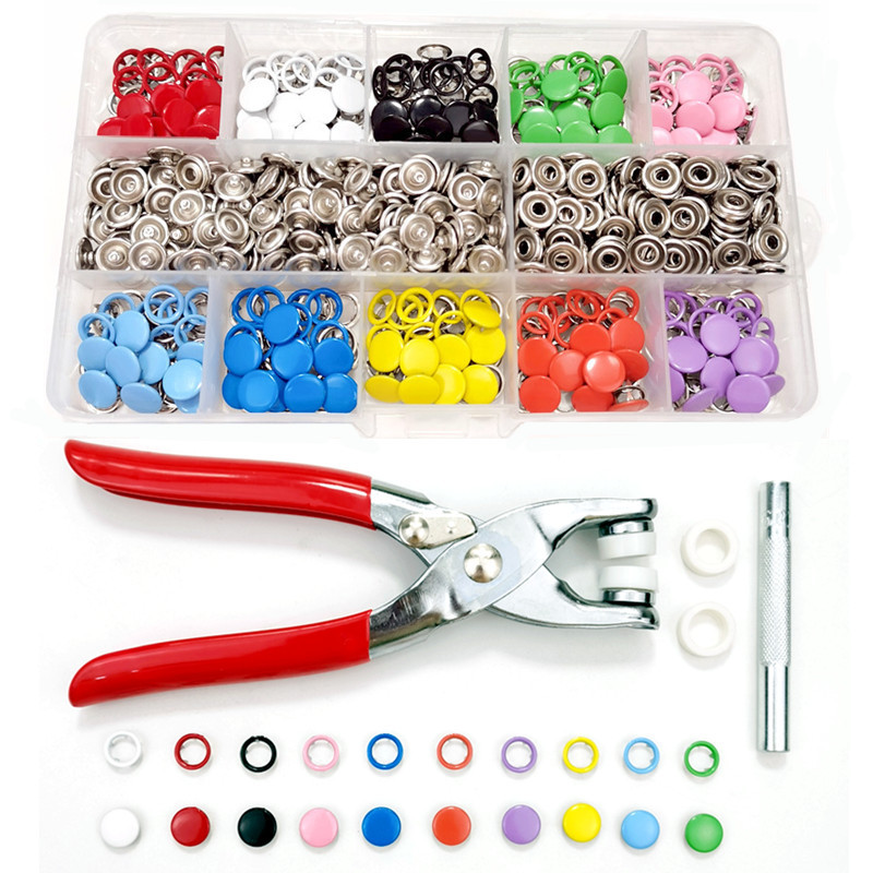 Hidden buckle seam-free snap button five-grab button colorful hollow solid five-grab button installation tool suit snap button