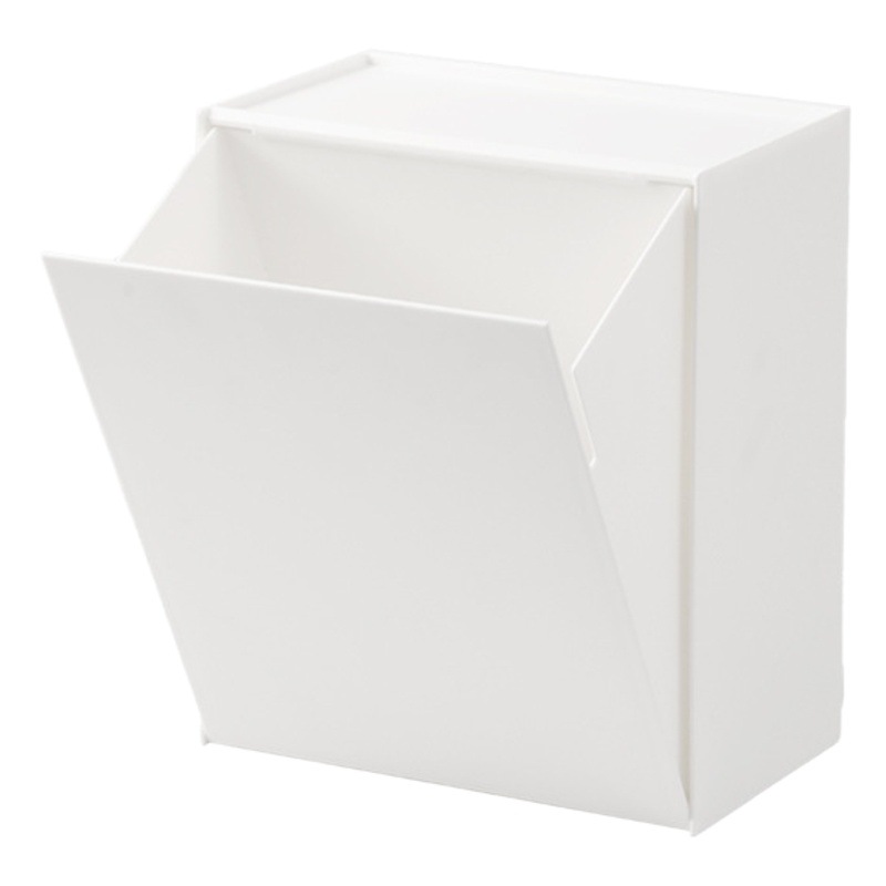 Wall-Mounted Square Storage Box Household Half-Lift Cover Debris Storage Bathroom Tissue Mobile Phone Garbage Bag Dust-Proof Storage Box