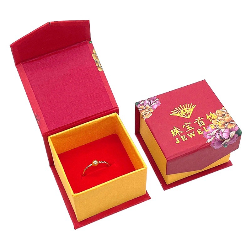 Color Printing Ring Box Jewelry Packaging Box Ring Box Printing Earrings Paper Box Jewelry Jade Storage Earrings Box