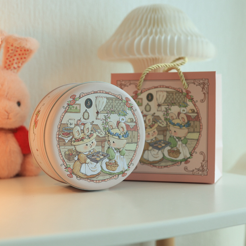 Picture of Factory direct ins marble medium cookies candy round tinplate box packaging box candy box