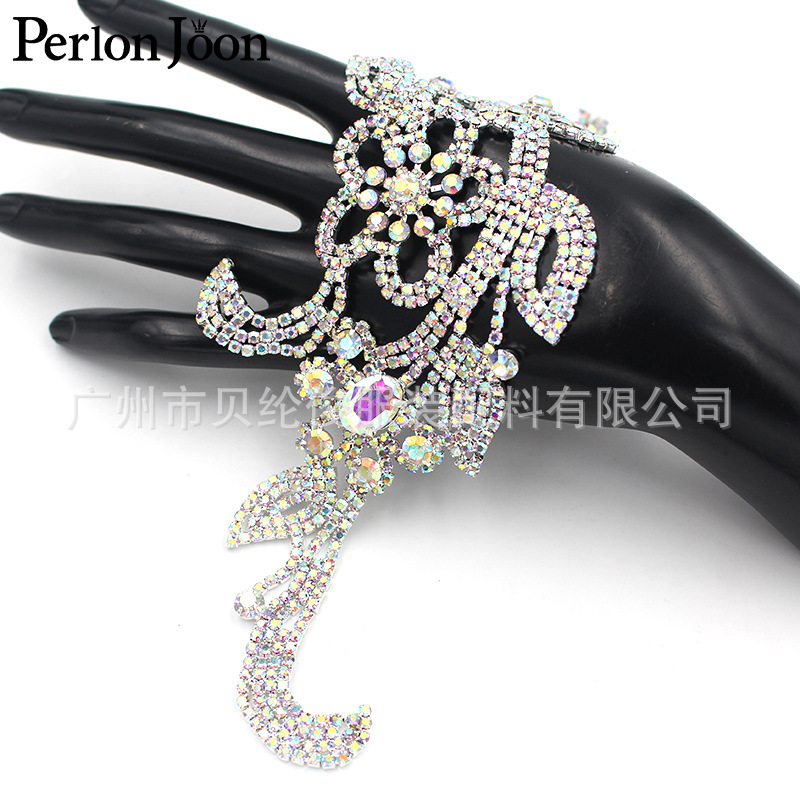 in stock foreign trade hot selling hollow long Chinese crystal rhinestone dress flower wedding dress belt decoration accessories