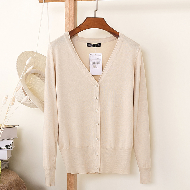 Picture of Foreign trade export spring and autumn loose sweater sweater top women's cardigan thin spring and autumn long sleeve coat