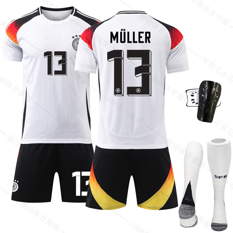 Euro 2024 Germany Home Black Pants Football Uniform No.13 Muller 8 Cross 6 Kimisch National Uniform