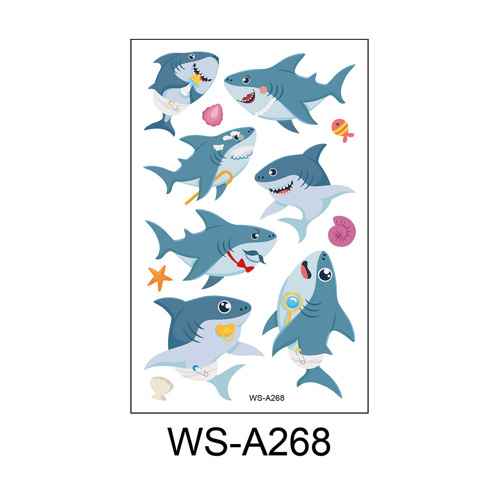 Picture of Spot Wholesale Children's Cartoon Original Tattoo Stickers Marine Animal Summer Tattoo Stickers Dolphin Shark Little Whale