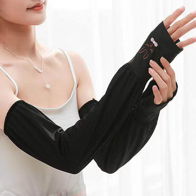 Picture of Summer Soft Rabbit Ice Sleeve Sun Protection Versatile Fashion Cycling Gray Outdoor Sleeve