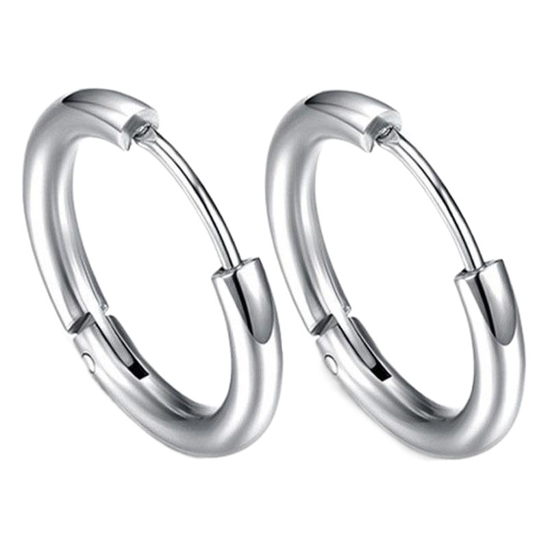 Picture of 2.5/2.0/1.6/3.0/4.0/5.0 Wire Stainless Steel Earrings Gold Coil Earrings Circle Round Earrings