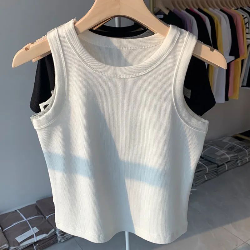 Camisole Women's Inner and Outer Wear 2025 New Slim-fit Short Beautiful Back Slimming Base Ins Sleeveless Top Trendy