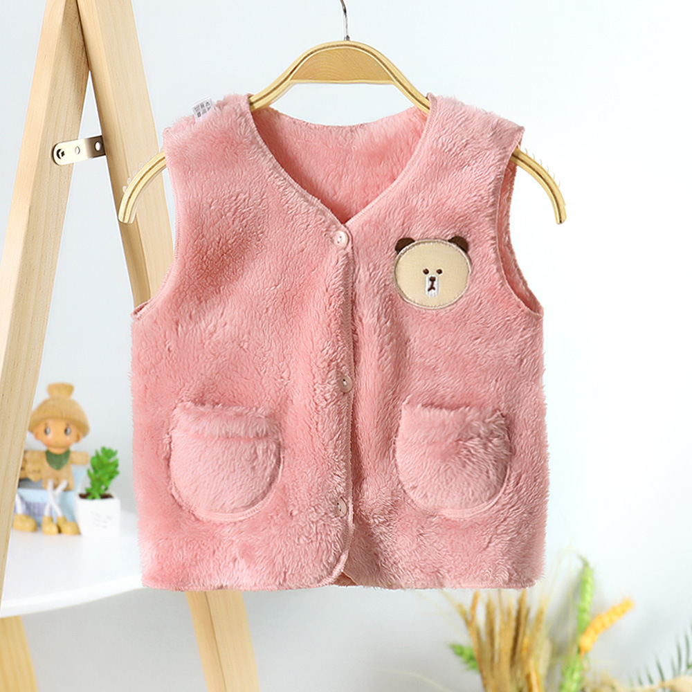 Picture of New children's plush vest autumn and winter thick baby cardigan boys and girls warm clothes children's clothing wholesale