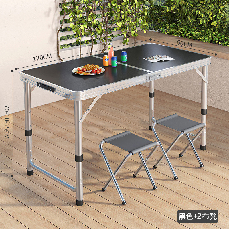 Picture of Outdoor Table Portable Aluminum Alloy Foldable Dining Table Folding Table and Chair Picnic Small Table Stall Table Round Square Tube Table