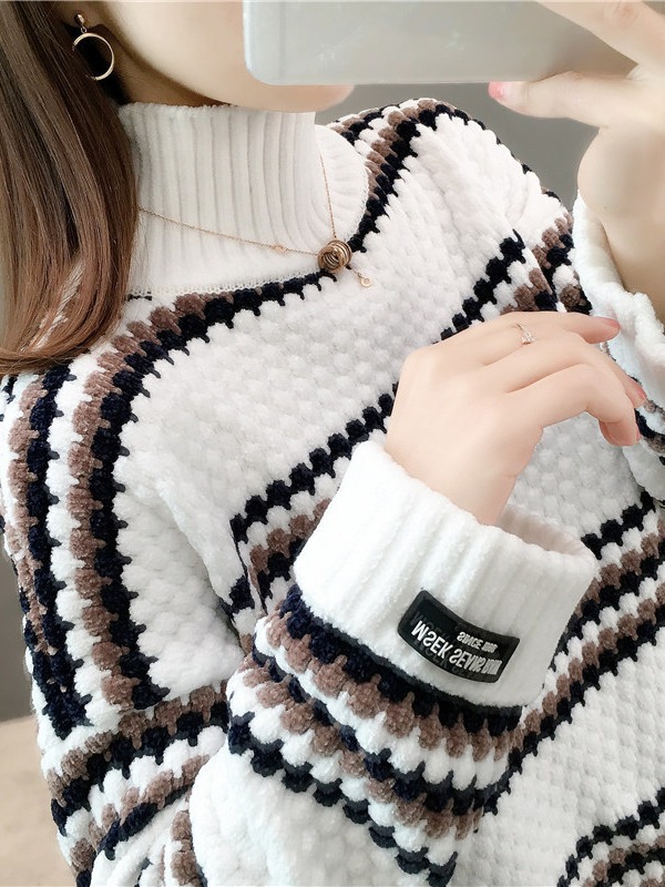 Picture of This year's popular turtleneck women's sweater 2024 autumn and winter New popular loose outer wear lazy style thick bottoming shirt