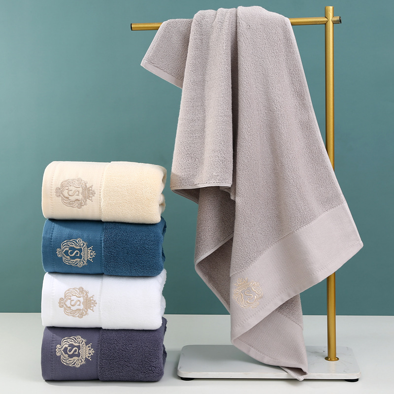 Picture of Business gifts towel wholesale cotton thickened foreign trade adult bath towel household do not drop hair embroidery logo custom