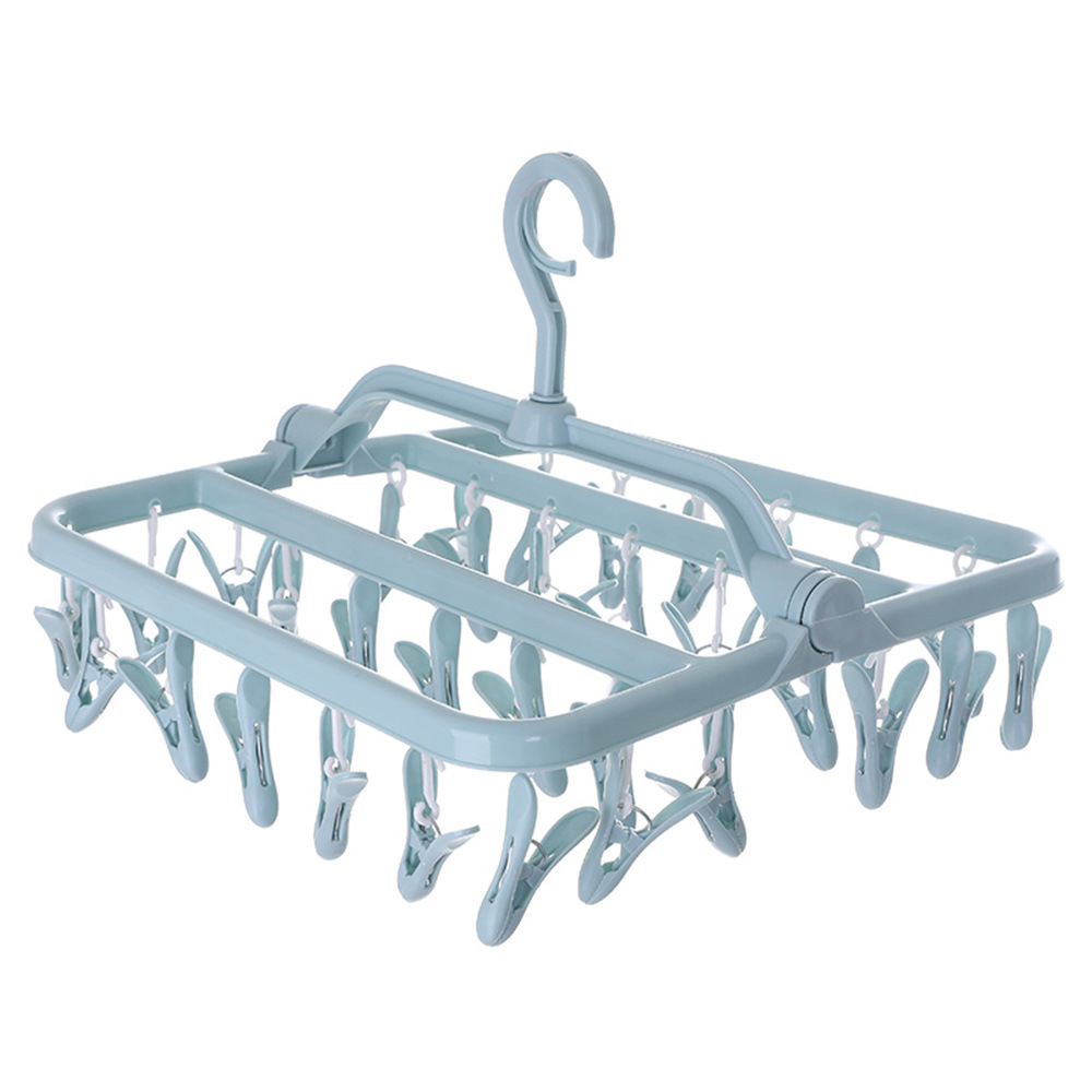 Picture of Adult windproof drying rack plastic 32 clip hanger children's socks baby multifunctional drying rack