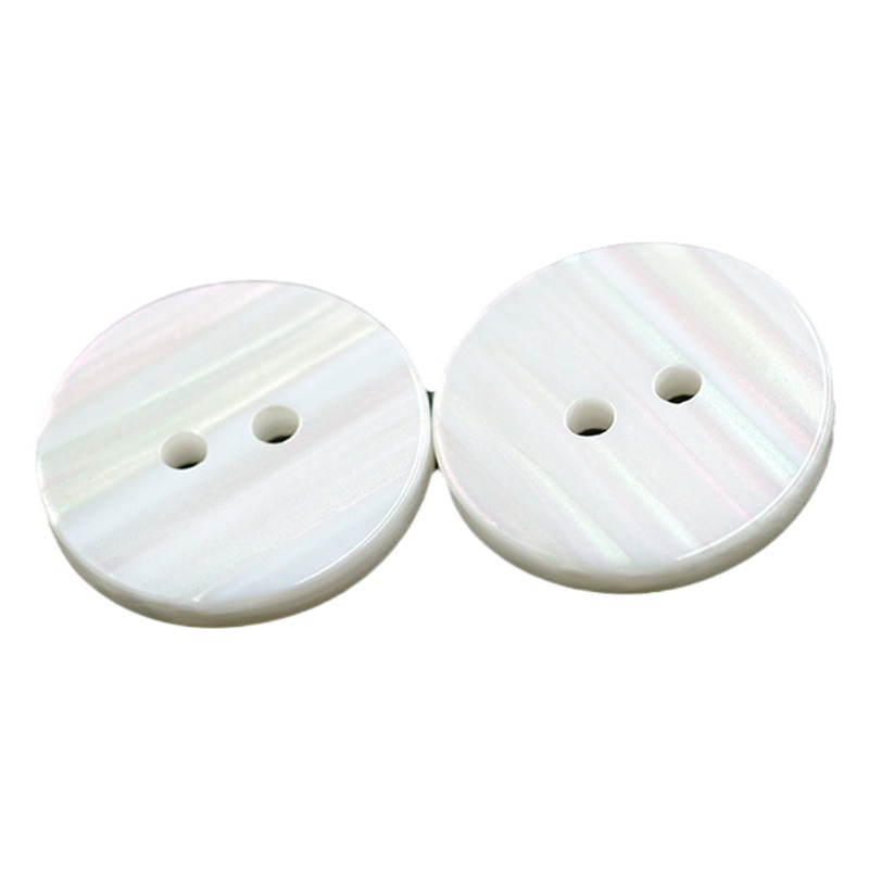 Two-Eyed Pearlescent Double-Sided Flat Button Outwear Outwear Sweater Windbreaker Button Small Fragrant Style Eye Button Button