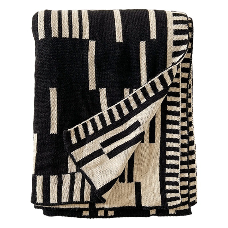 Abstract wind 2023 new knitted wool blanket bed end blanket bed sofa towel home leisure blanket wholesale