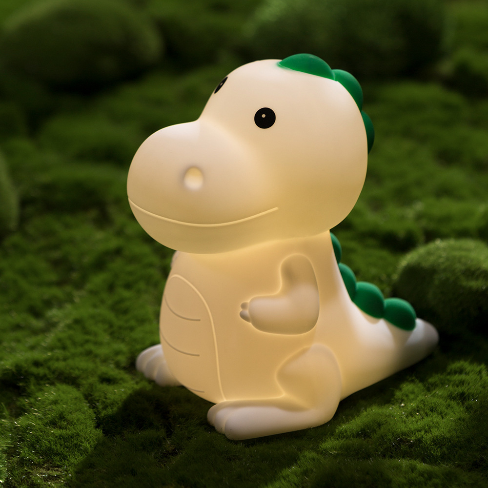 Silicone Night Light USB Charging Double Colorful Pat Induction Dinosaur Light Cute Children's LED Bedside Sleeping Light